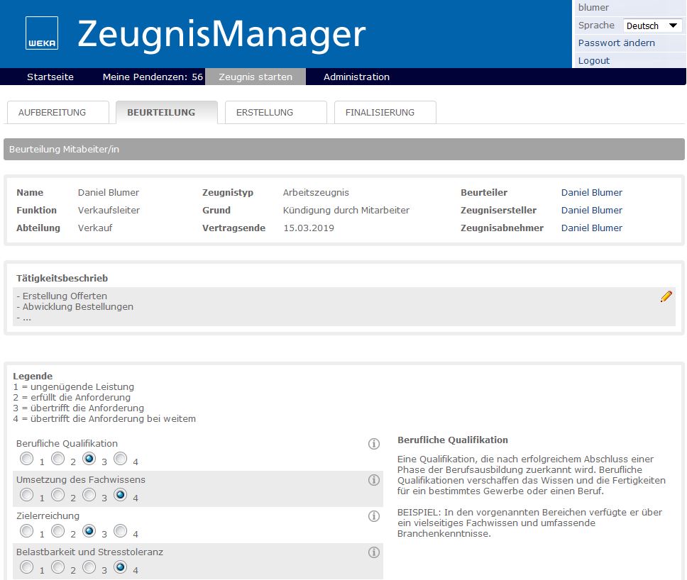 WEKA ZeugnisManager